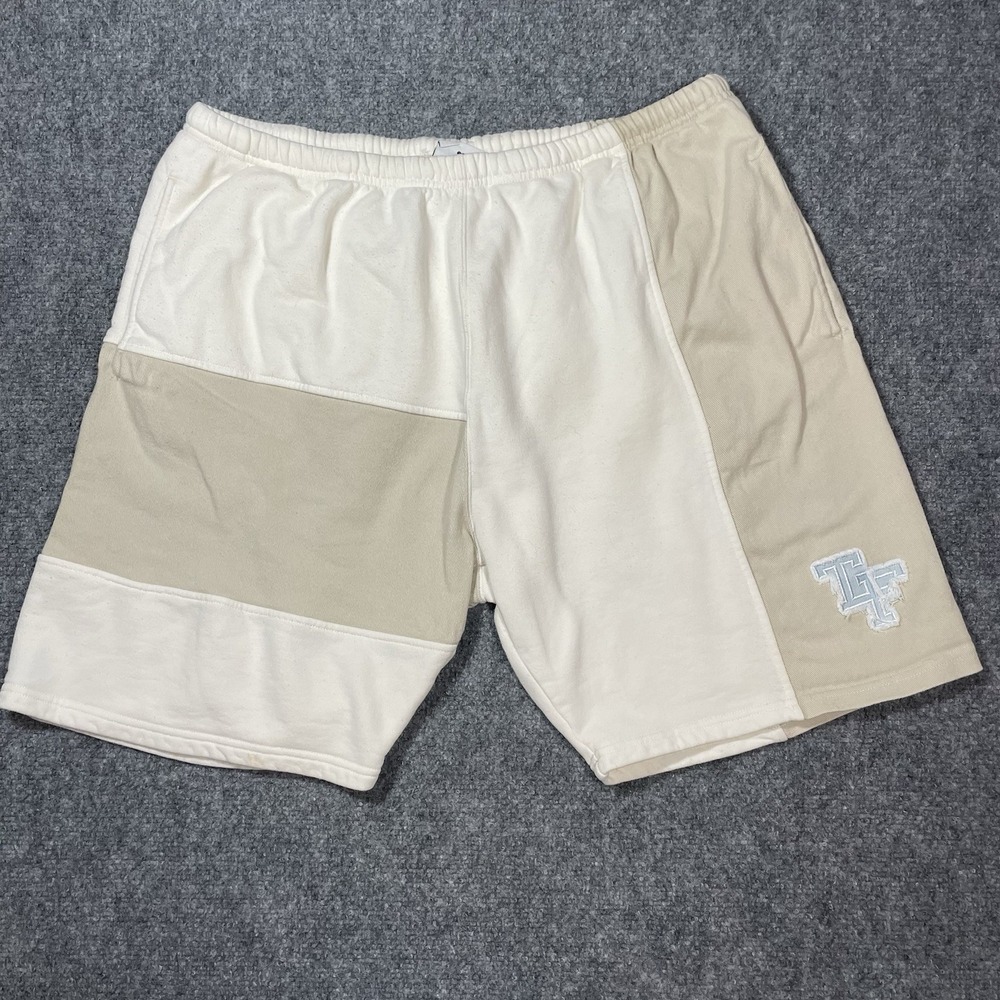 Teddy Fresh Men's Shorts Large Embroidery Patchwork Logo Bear Colorblock